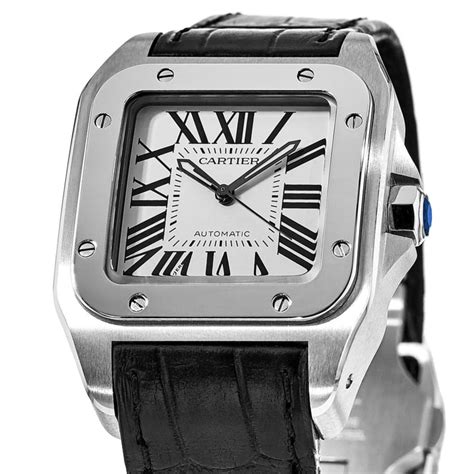 cartier watch black leather strap